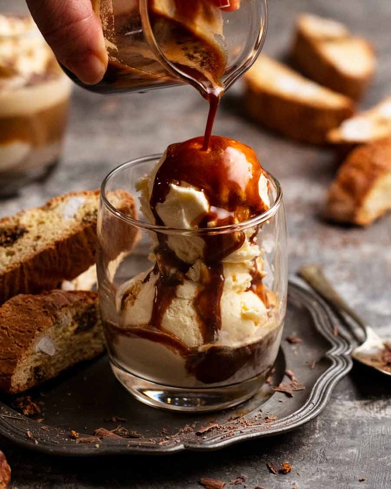 Affogato with Espresso and Vanilla Gelato