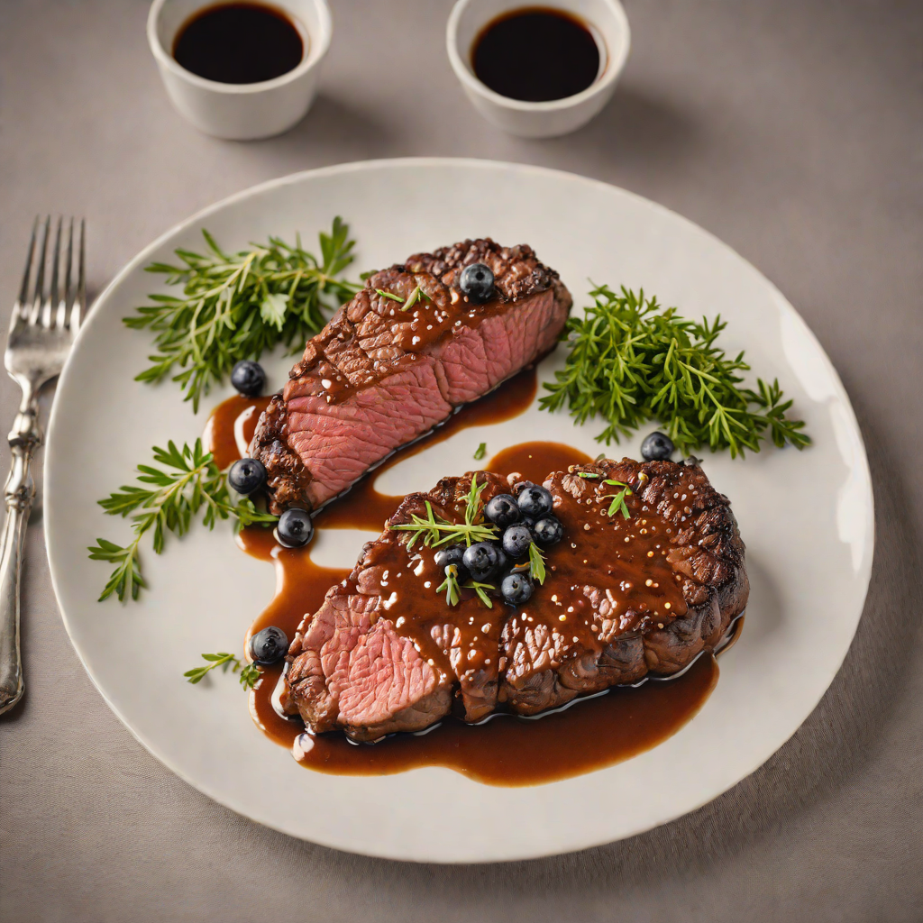 Grilled Colorado Bison Steak with Juniper Berry Sauce