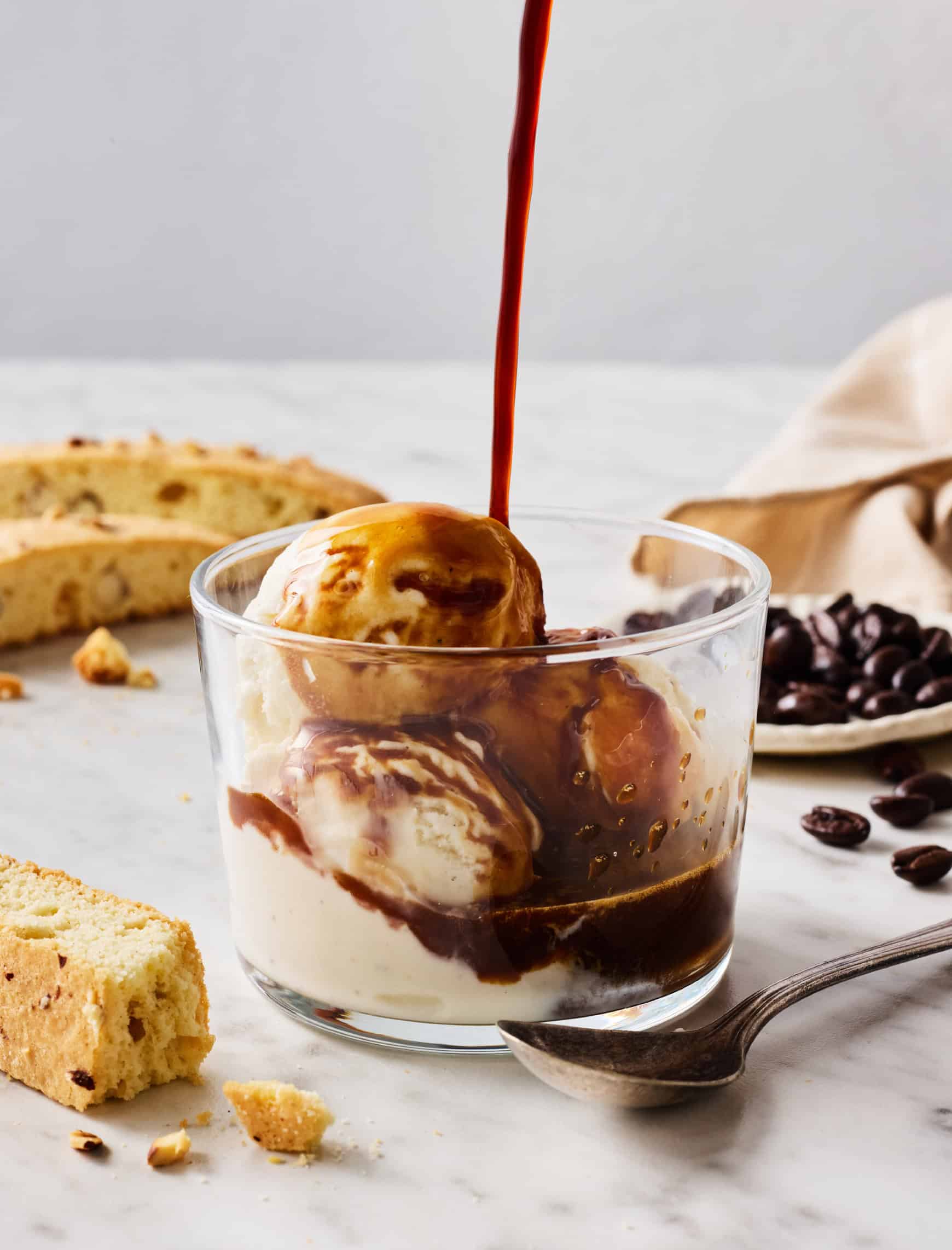 Frozen Espresso Affogato with Vanilla Bean Ice Cream