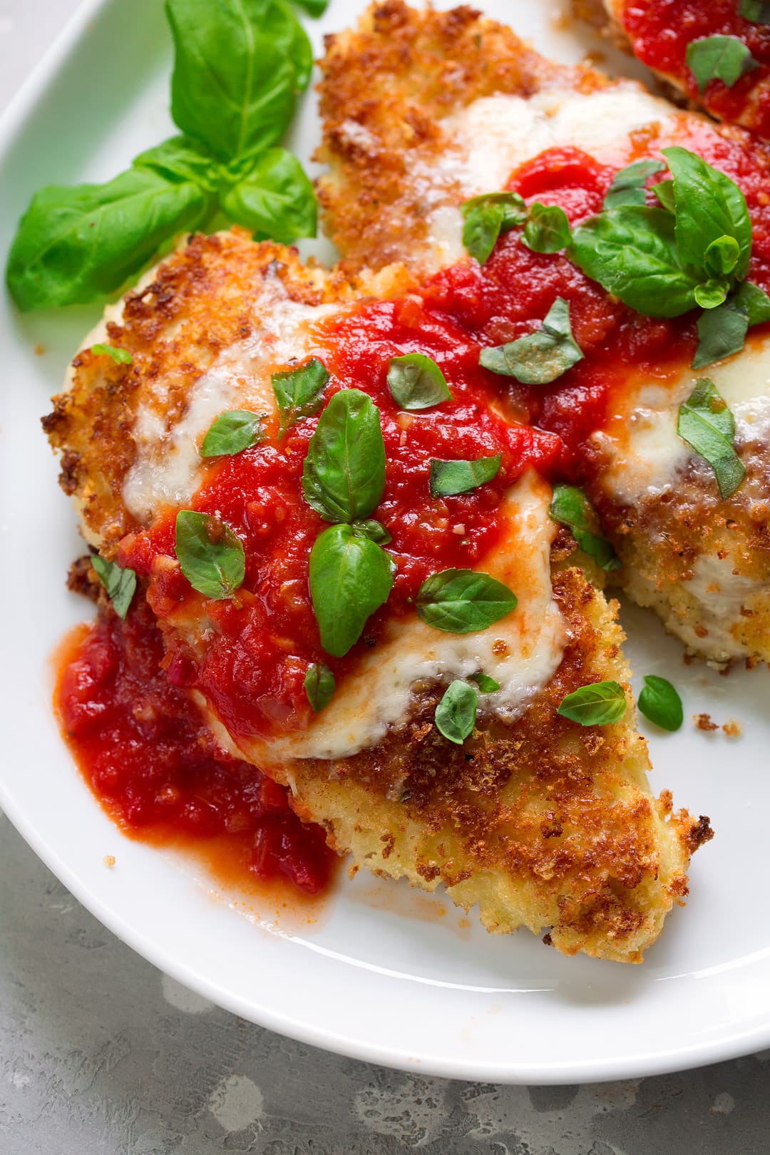 Italian Oven-Baked Chicken Parmesan with Garlic Basil Tomato Sauce