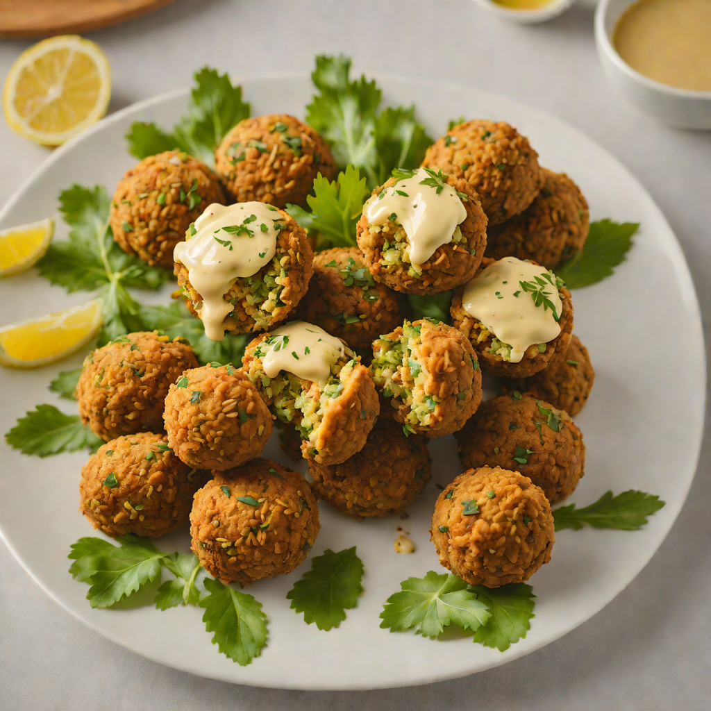 Oven-Baked Falafel with Tahini Lemon Sauce