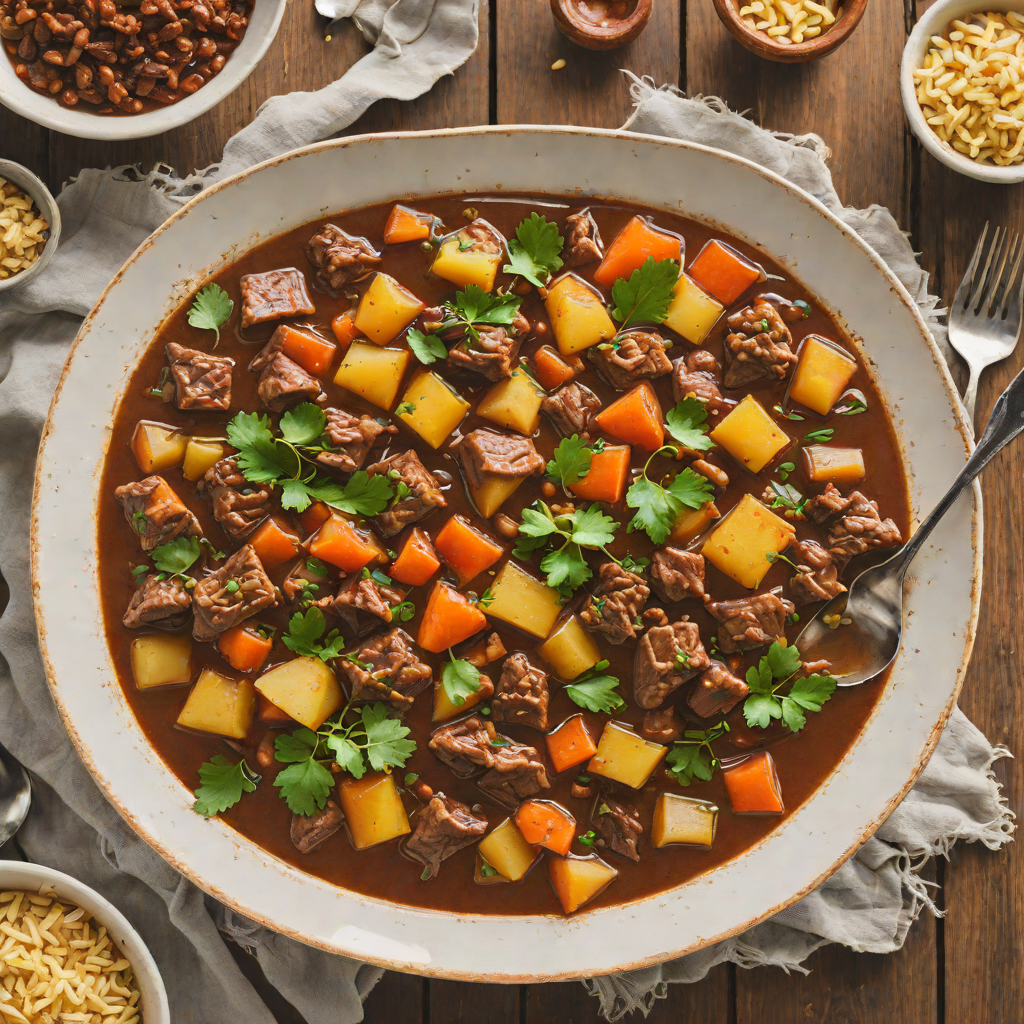 Slow Cooker Chutney Beef Stew with Root Vegetables