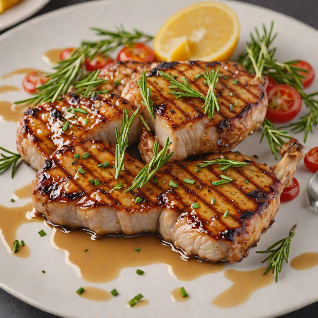 Honey-Glazed Grilled Pork Chops with Rosemary