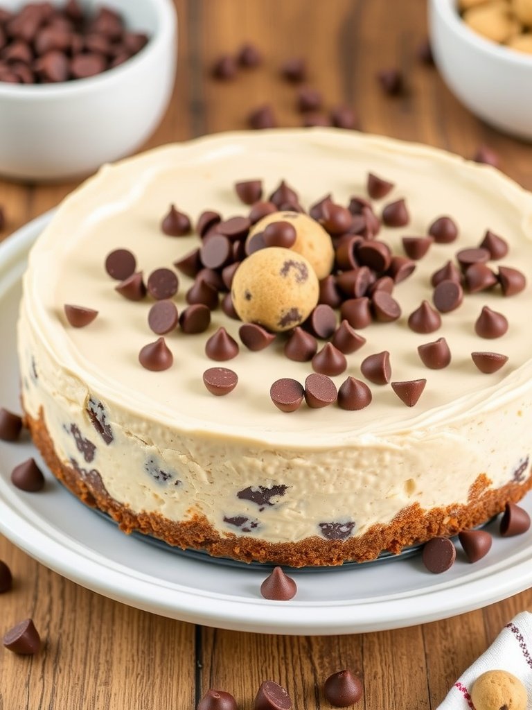 No-Bake Chocolate Chip Cookie Dough Cheesecake