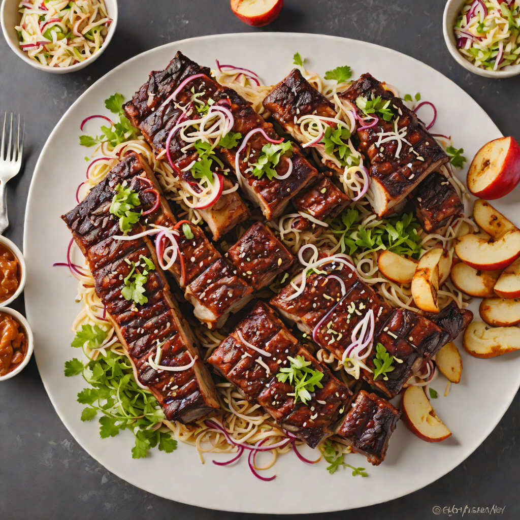 Grilled Rib Shack BBQ Ribs with Spiced Apple Slaw