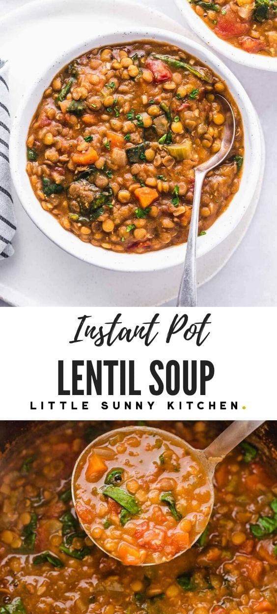 Garlic and Herb Instant Pot Lentil Soup