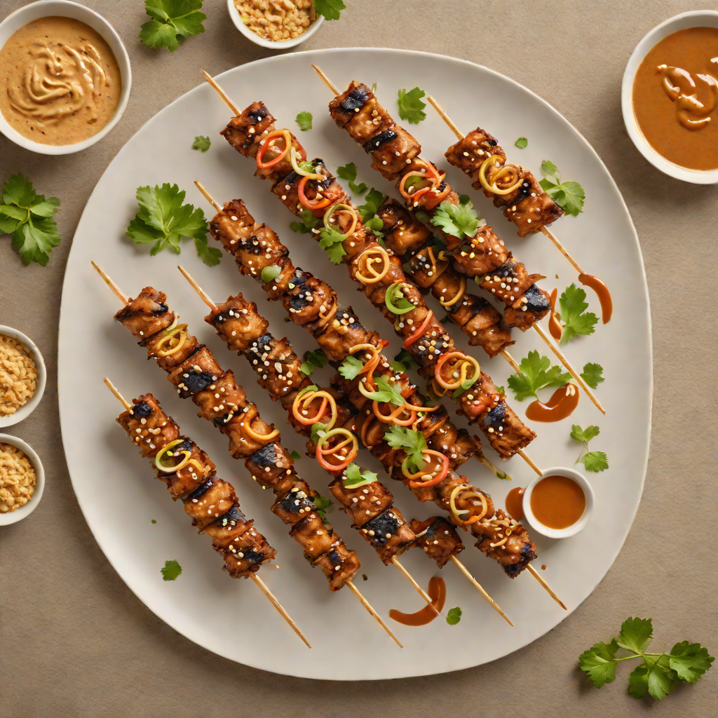 Crispy Tamarind-Spiced Pork Skewers with Peanut Sauce