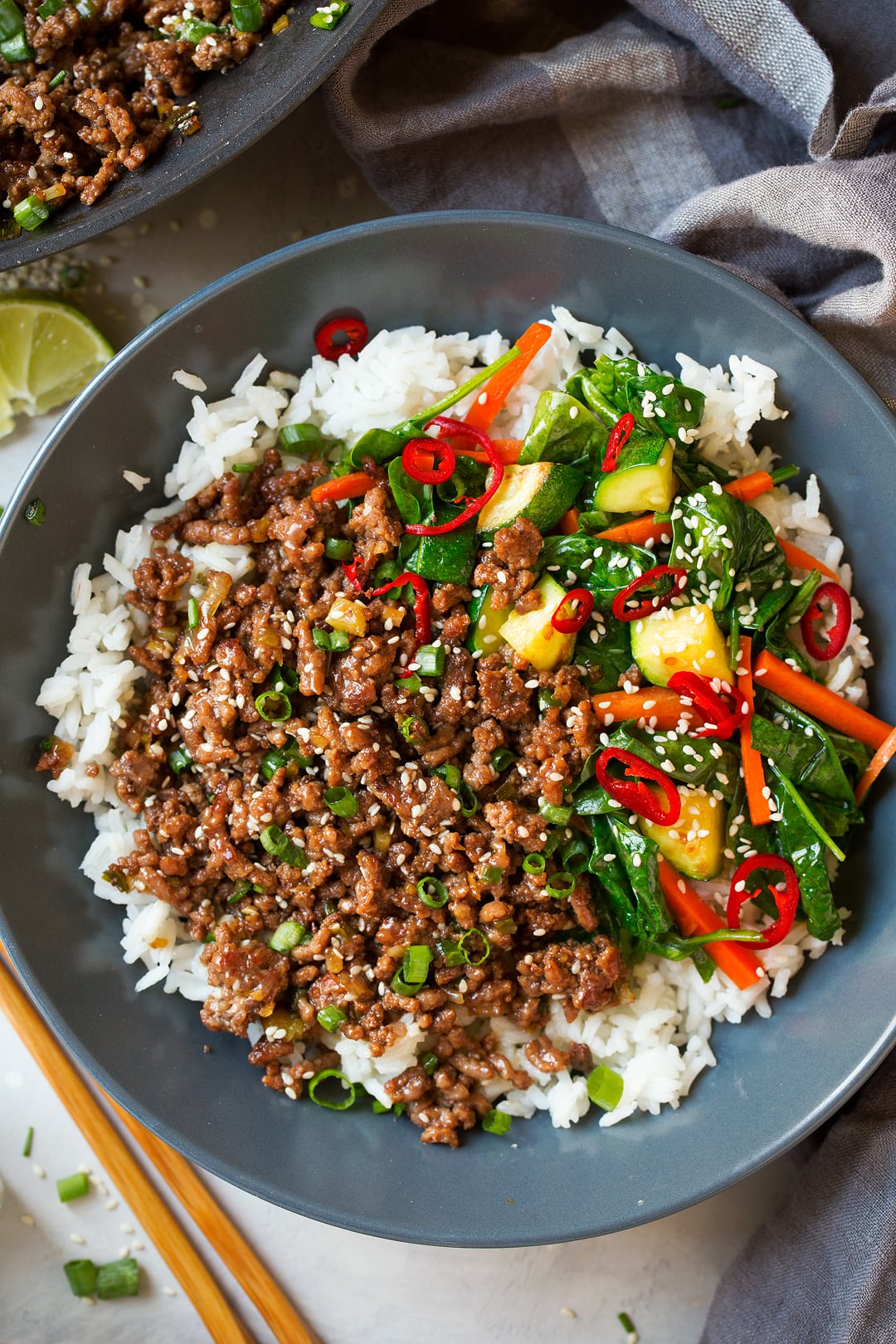 One-Pot Spicy Korean Beef and Rice Skillet
