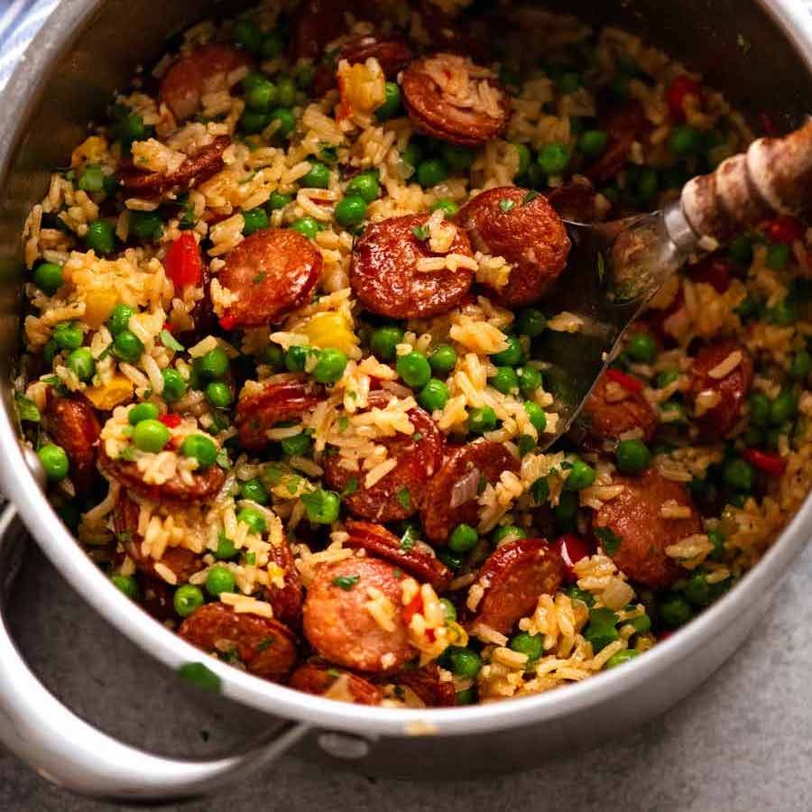 One-Pot Sausage and Bell Pepper Rice from Oklahoma
