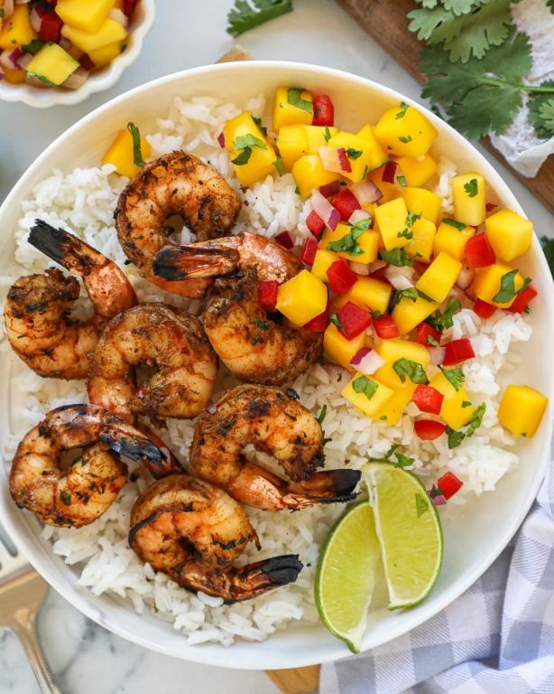 Citrus-Spiced Caribbean Shrimp with Mango Salsa