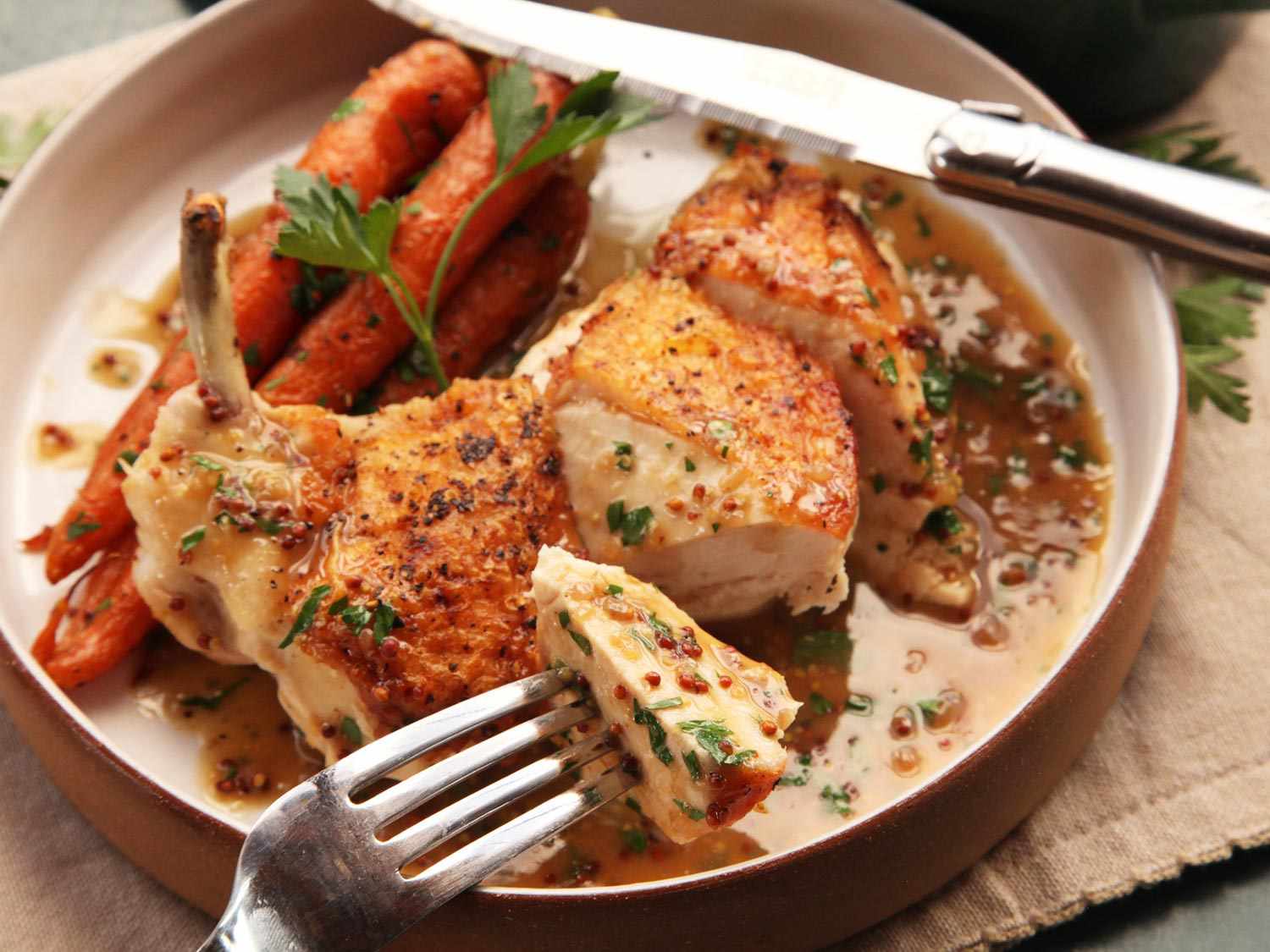Pan-Roasted Chicken with English Mustard Cream Sauce