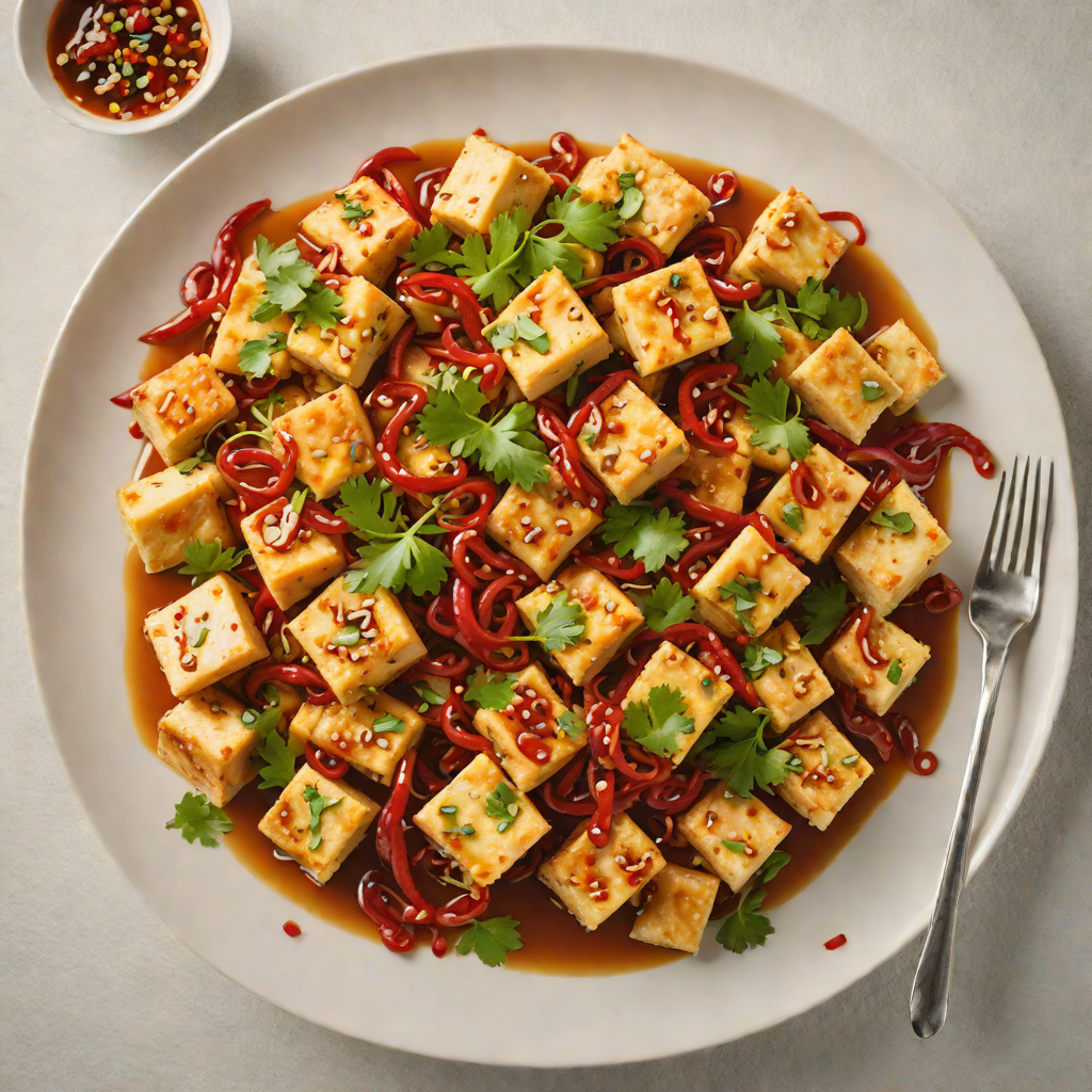 Stir-Fried Tofu with Garlic and Red Chili Flakes