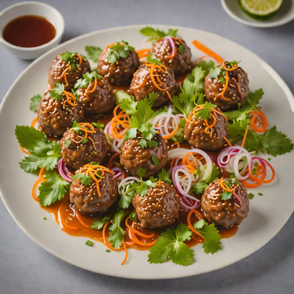 Steamed Banh Mi-Inspired Pork Meatballs with Pickled Vegetables