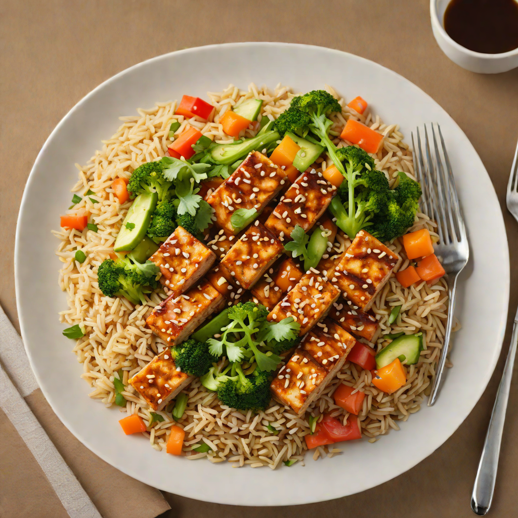 Soy-Glazed Tofu and Vegetable Rice Bowl