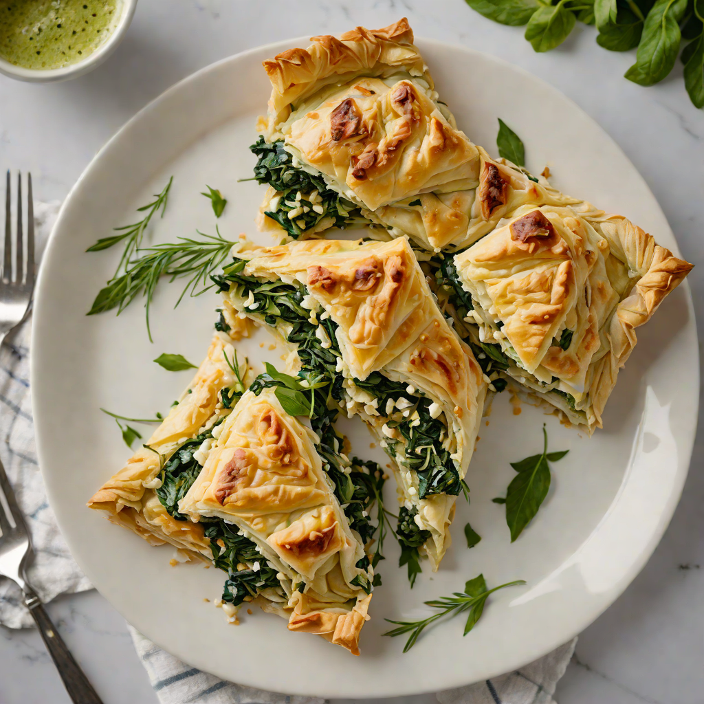 Spanakopita-Inspired Phyllo Pie with Spinach, Feta, and Dill