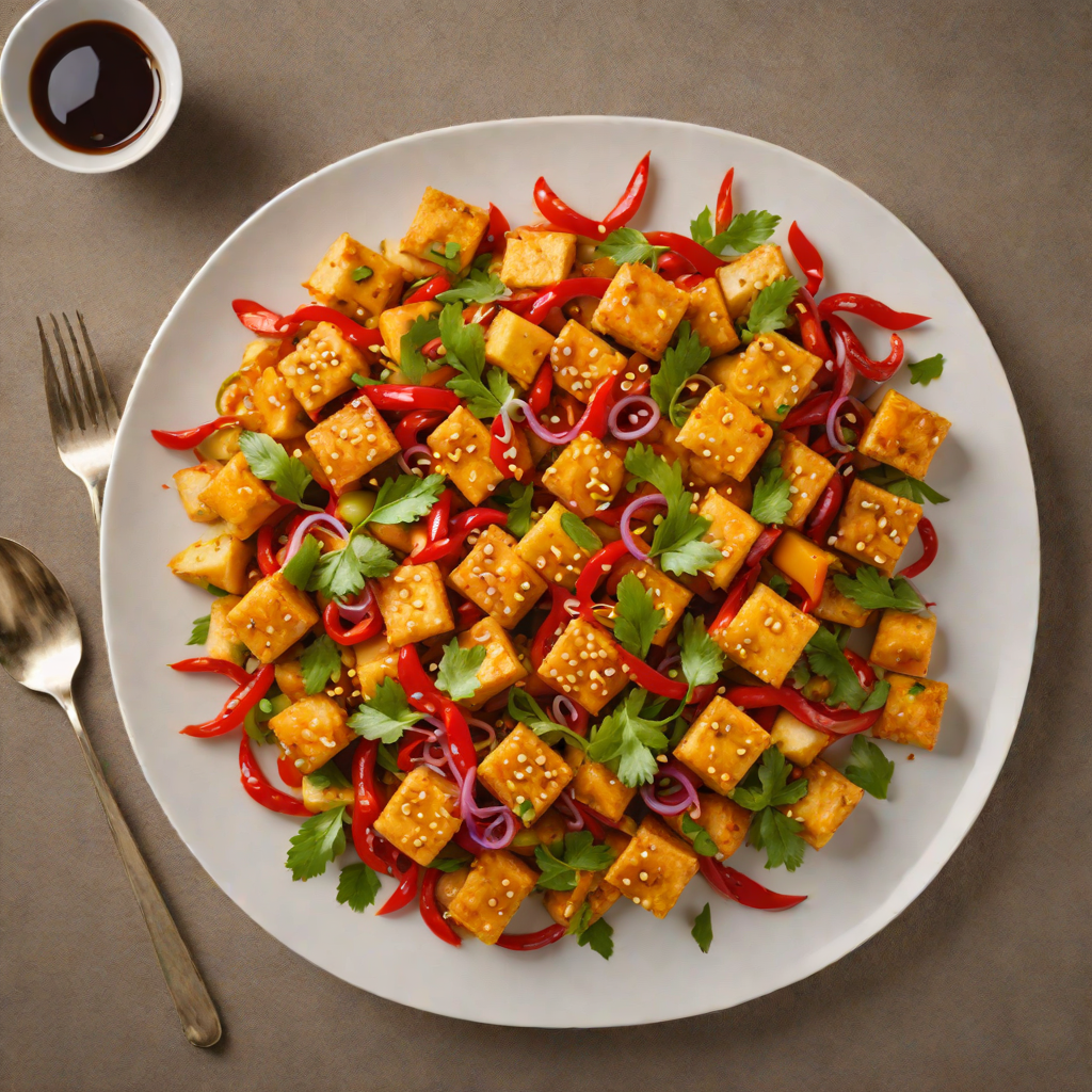 Stir-Fried Spicy Tofu with Bell Peppers and Ginger