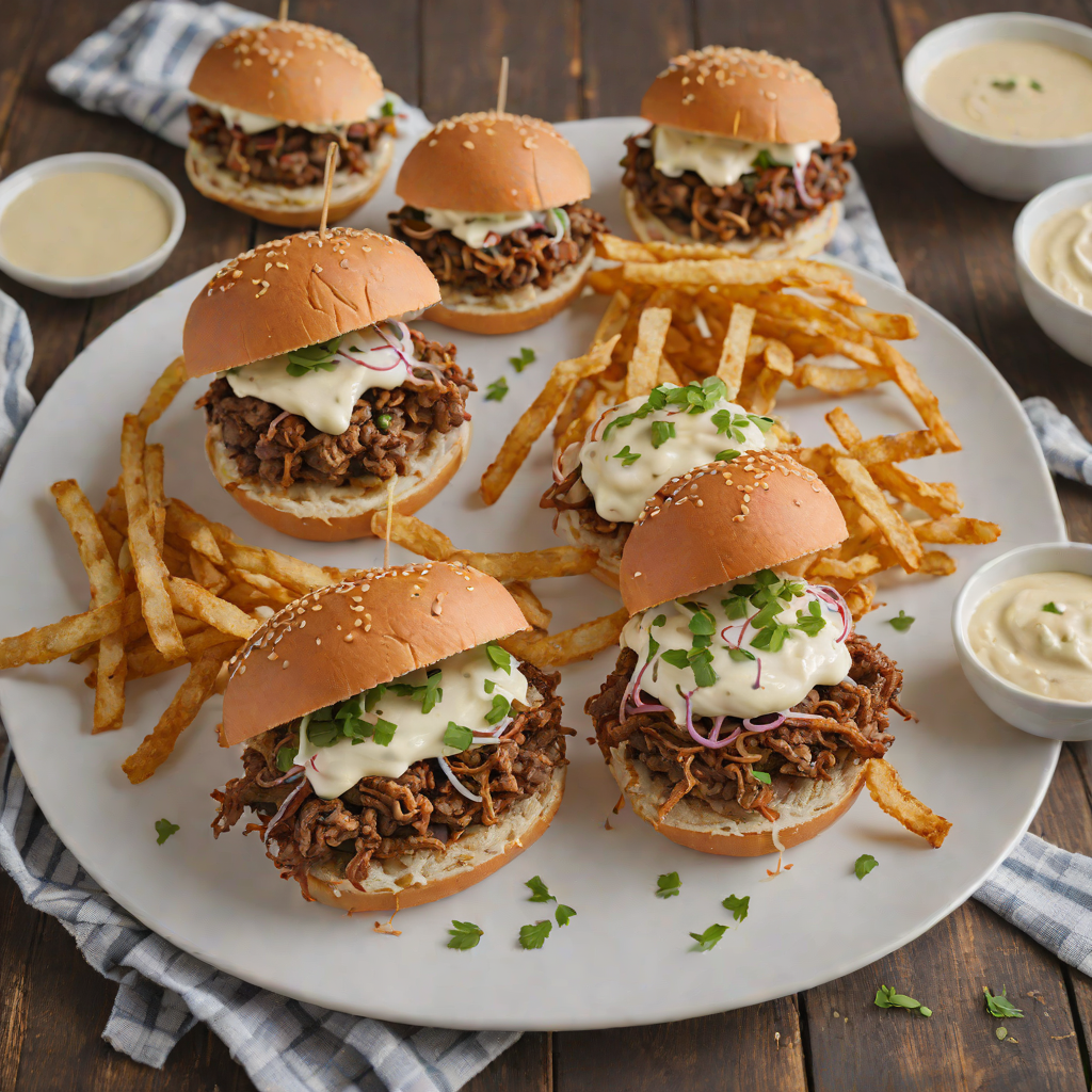 Crispy Cube Steak Sandwiches with Horseradish Aioli and Fried Onion Straws