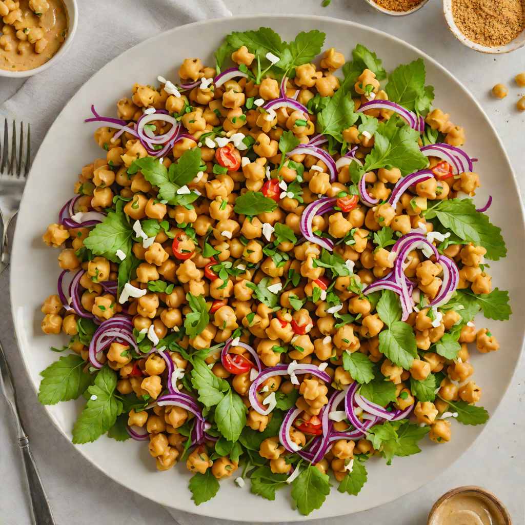 No-Bake Spiced Chickpea Salad with Tahini Dressing