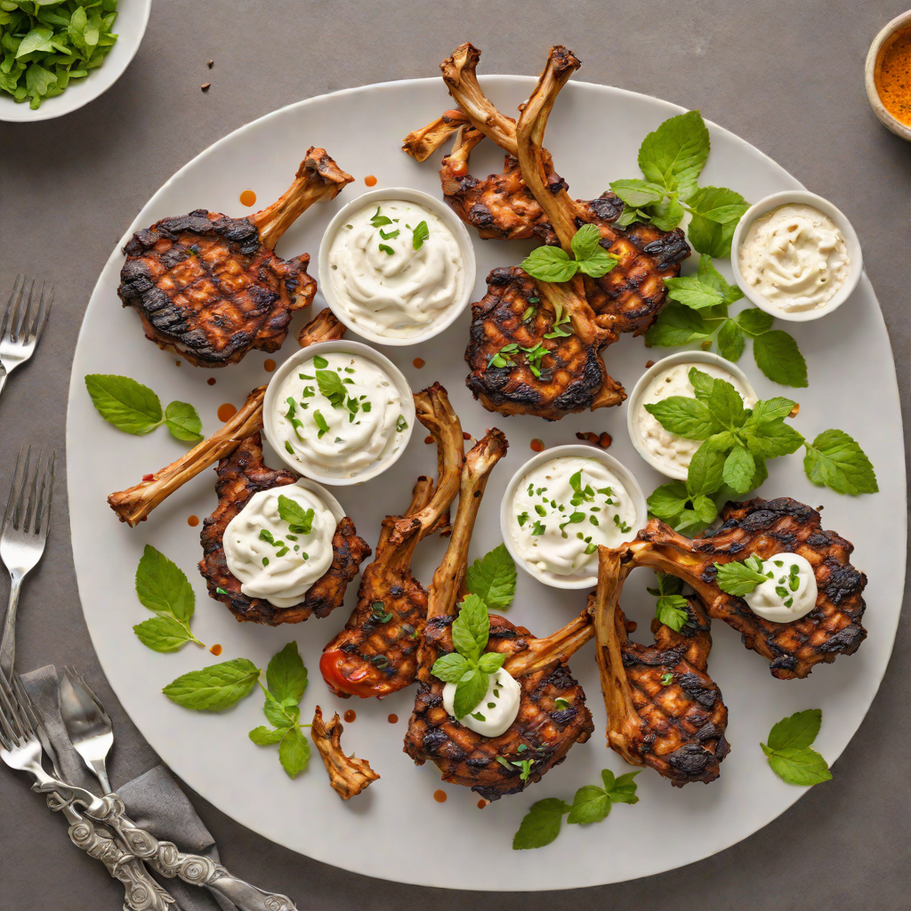 Grilled Tandoori-Spiced Lamb Chops with Mint Yogurt