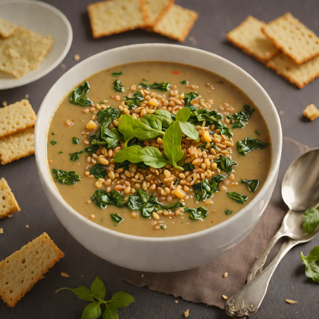 Lentil and Spinach Soup with Parmesan Crisp