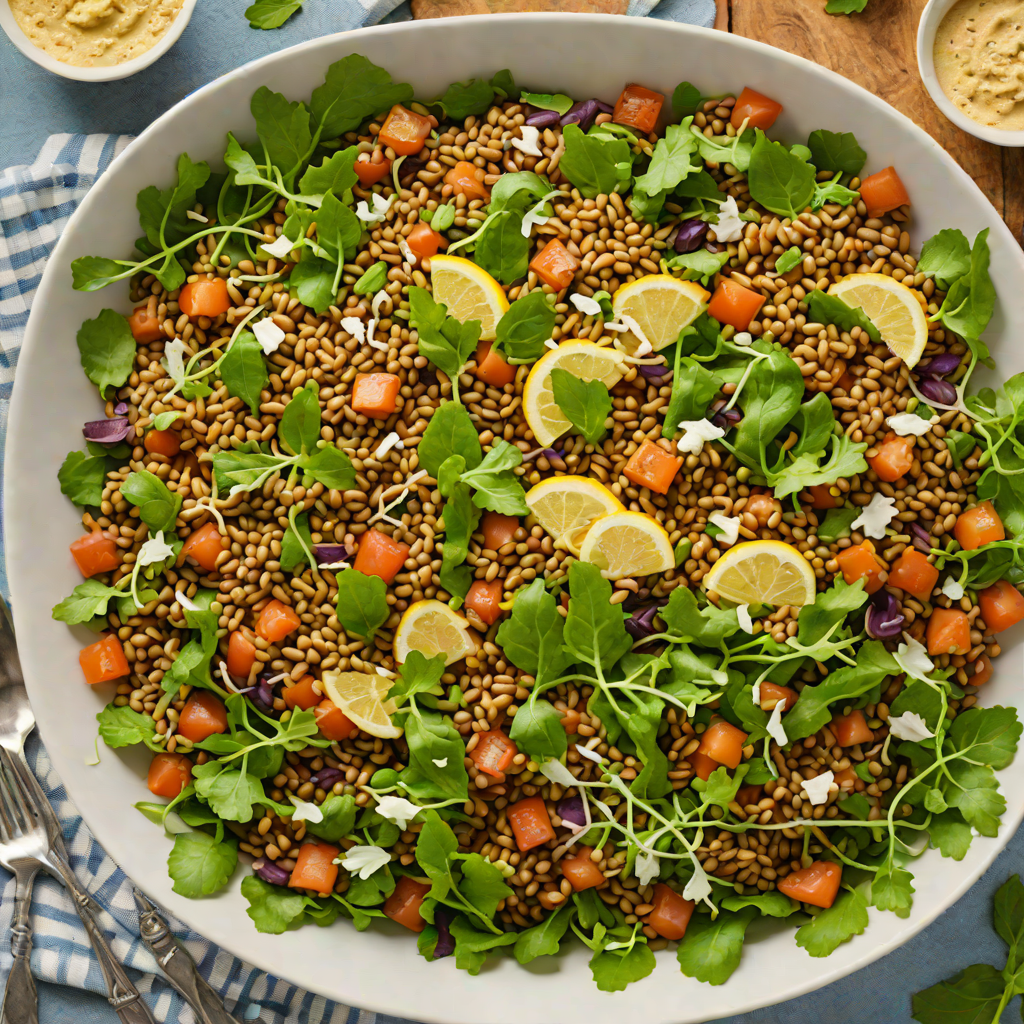 Ethiopian-Inspired Lentil Salad with Lemon-Tahini Dressing