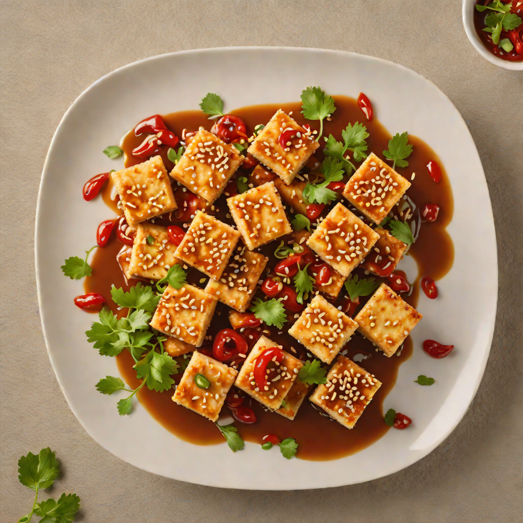 Crispy Pan-Fried Tofu with Sweet Chili and Sesame Sauce