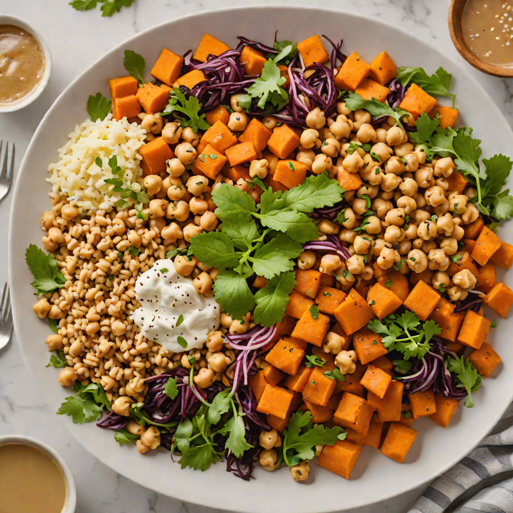 Maple-Glazed Sweet Potato and Chickpea Buddha Bowl