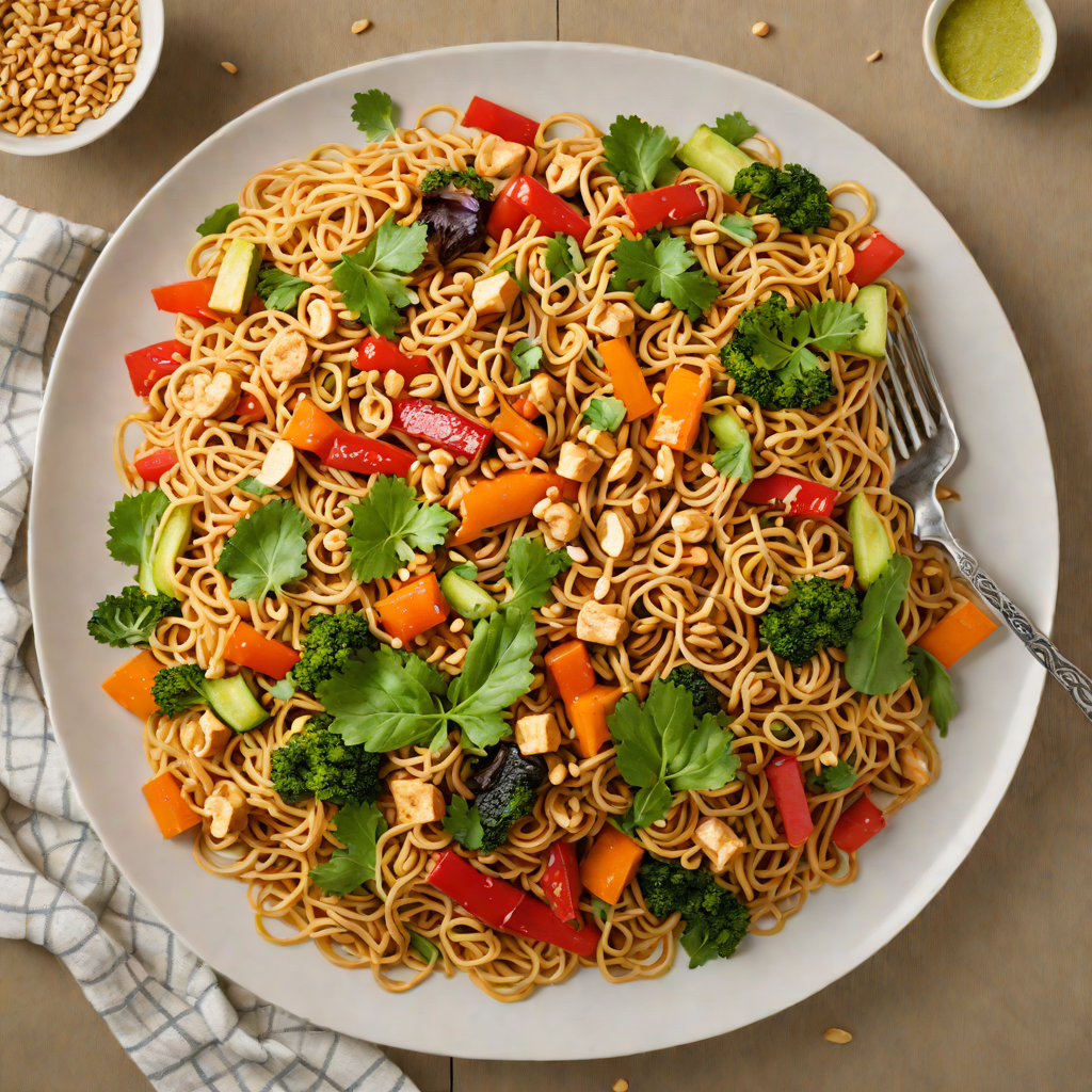 One-Pot Spicy Peanut Noodles with Roasted Veggies