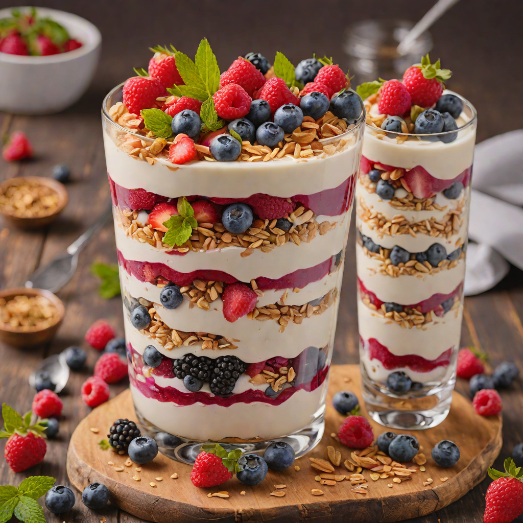 Layered Frozen Berry Parfait with Vanilla and Almond