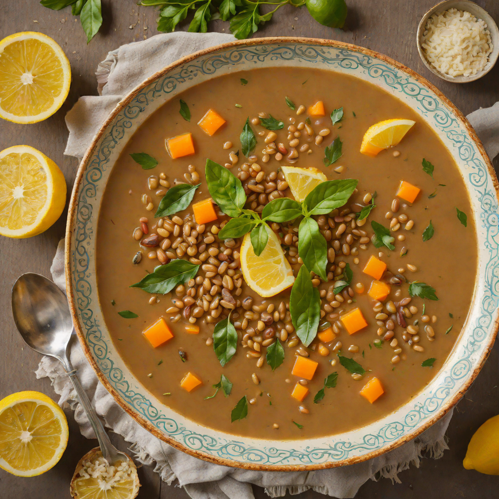 Slow-Simmered Greek Lentil Soup with Lemon and Bay Leaves