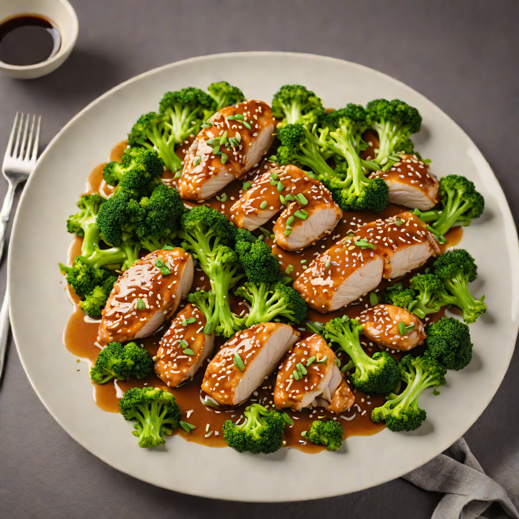 Sautéed Chicken with Ginger-Sesame Glaze and Broccoli