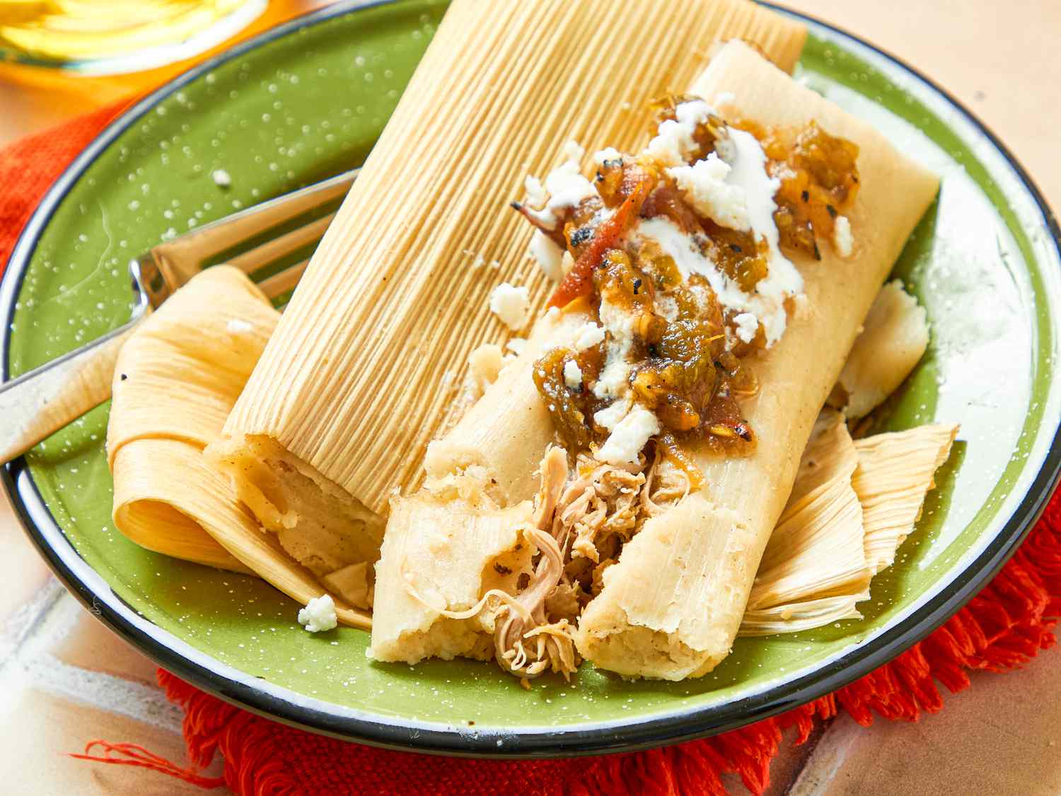Tamales Costarricenses with Pork, Rice and Vegetables