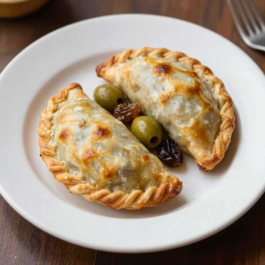Baked Empanadas de Carne with Green Olives and Raisins