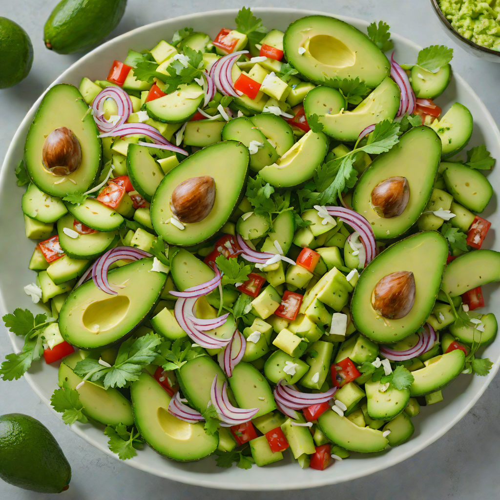 Avocado & Cucumber Salad with Lime-Cilantro Dressing
