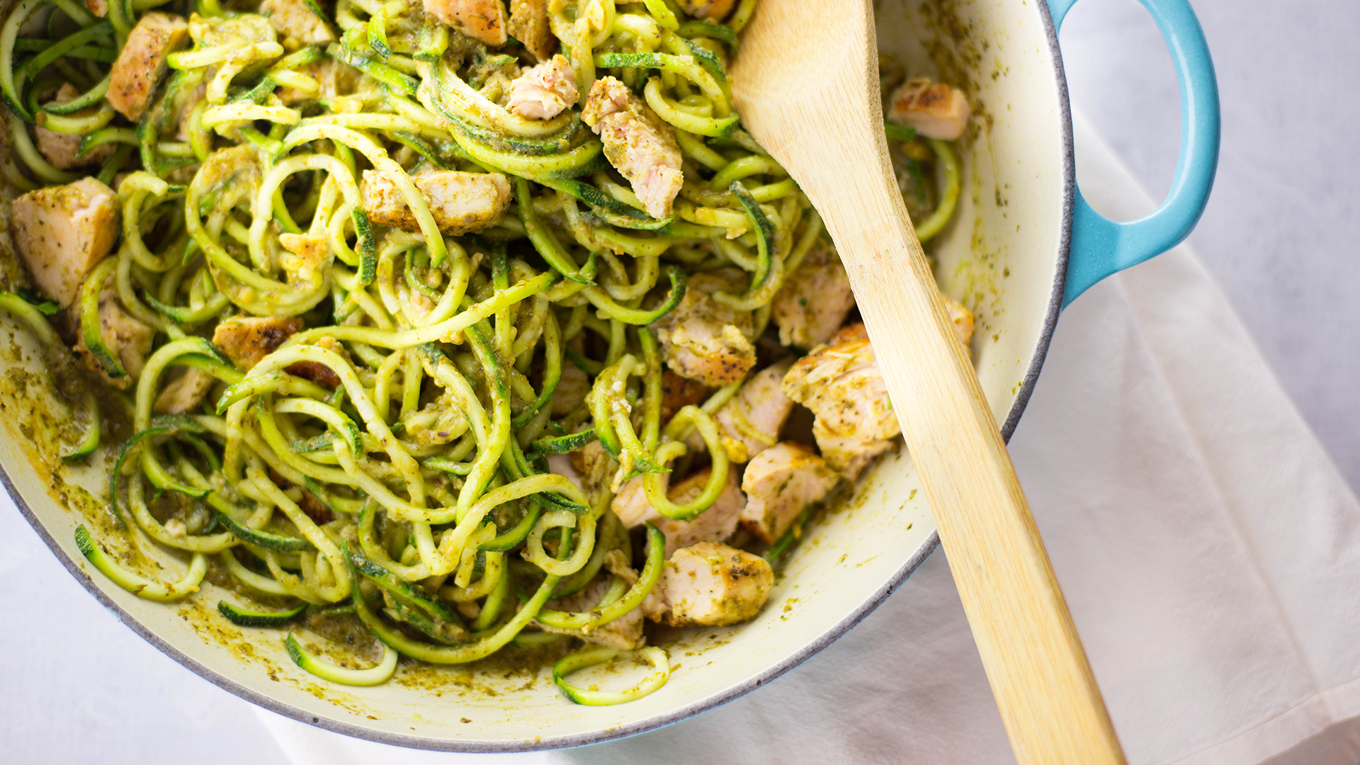 Zucchini Noodle Pesto Bowl
