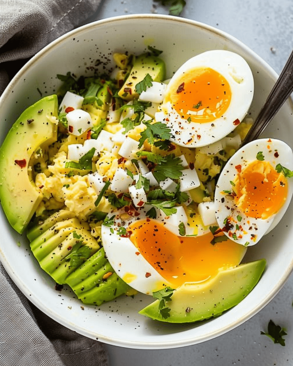 Hard-Boiled Egg and Avocado Breakfast Bowl with Smoked Paprika