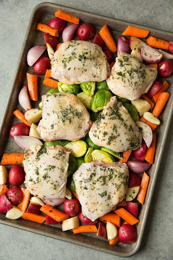 Sheet Pan Lemon-Glazed Chicken with Roasted Root Vegetables