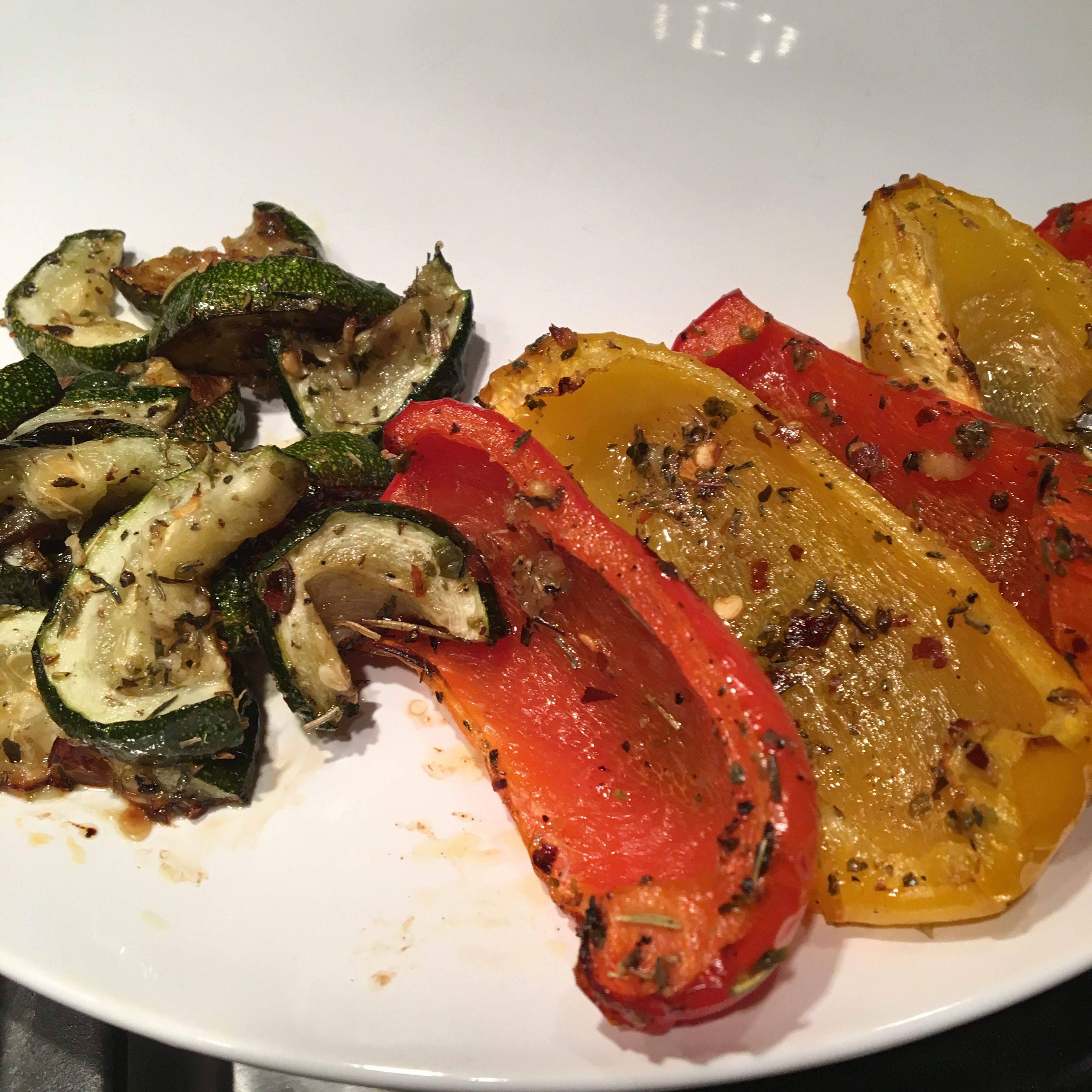 Pan-Seared Chicken with Zucchini and Bell Peppers