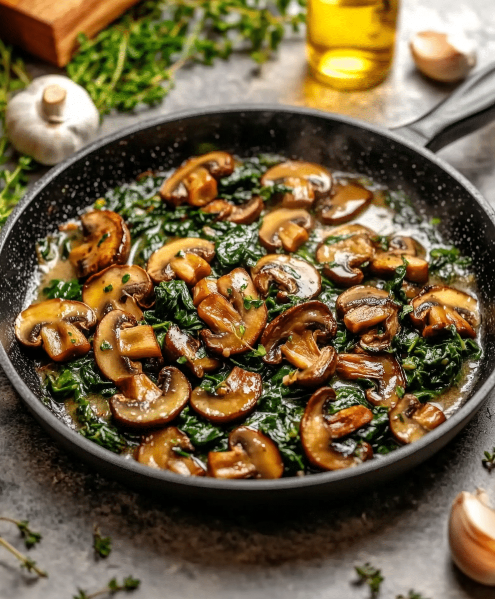 Sautéed Mushrooms and Spinach with Lemon Zest