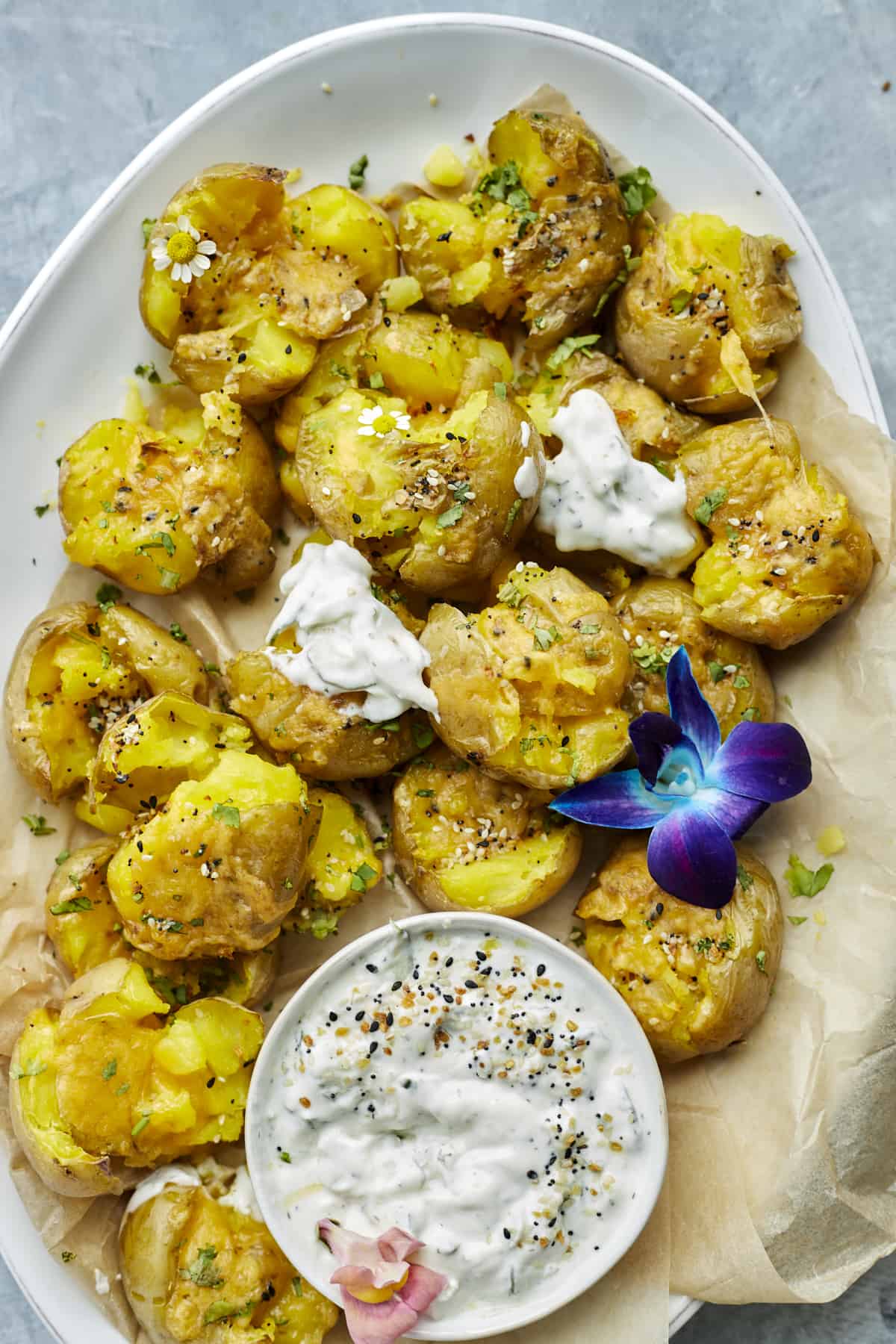 Herb-Buttered Smashed Potatoes