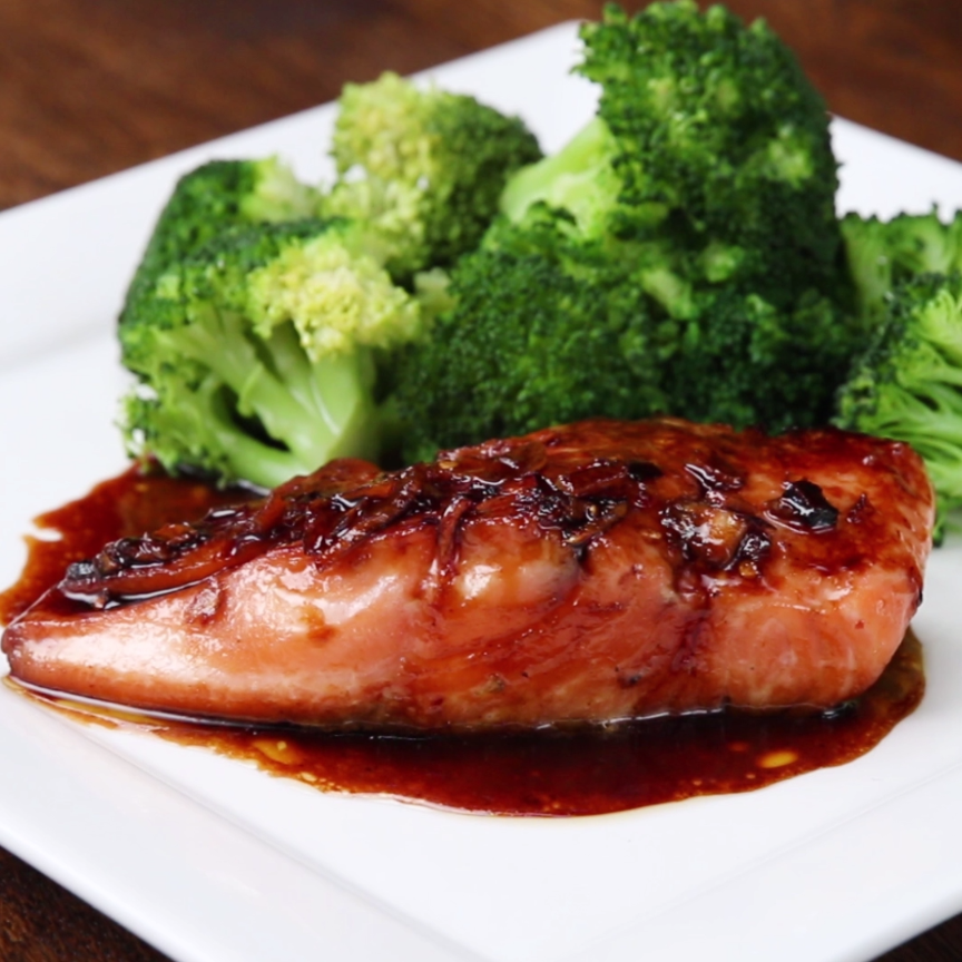 Honey-Soy Glazed Salmon with Sesame Seeds