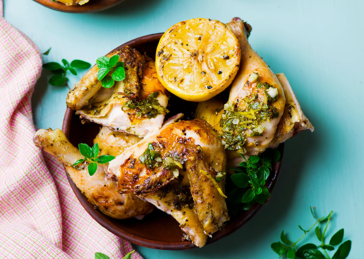 Lemon-Oregano Grilled Chicken with Greek Yogurt Sauce