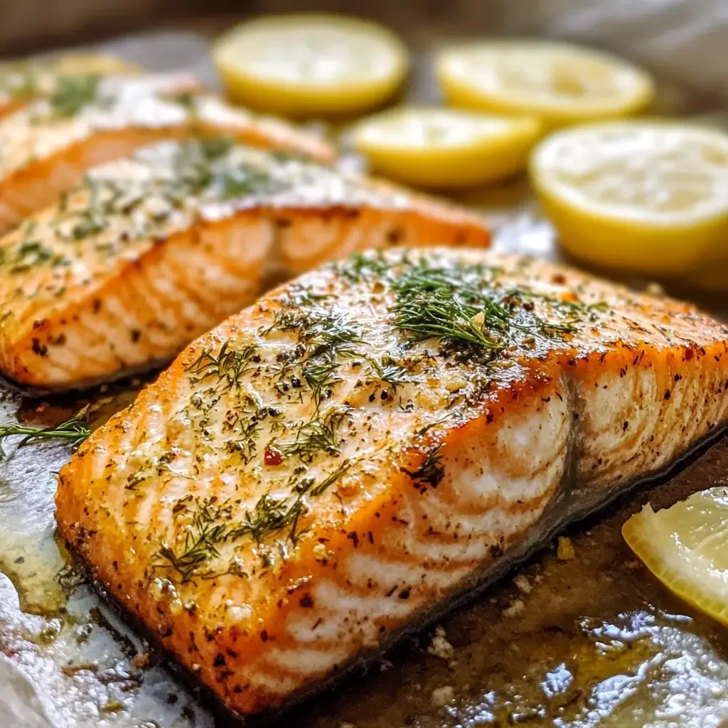 Baked Lemon-Dill Salmon with Roasted Zucchini