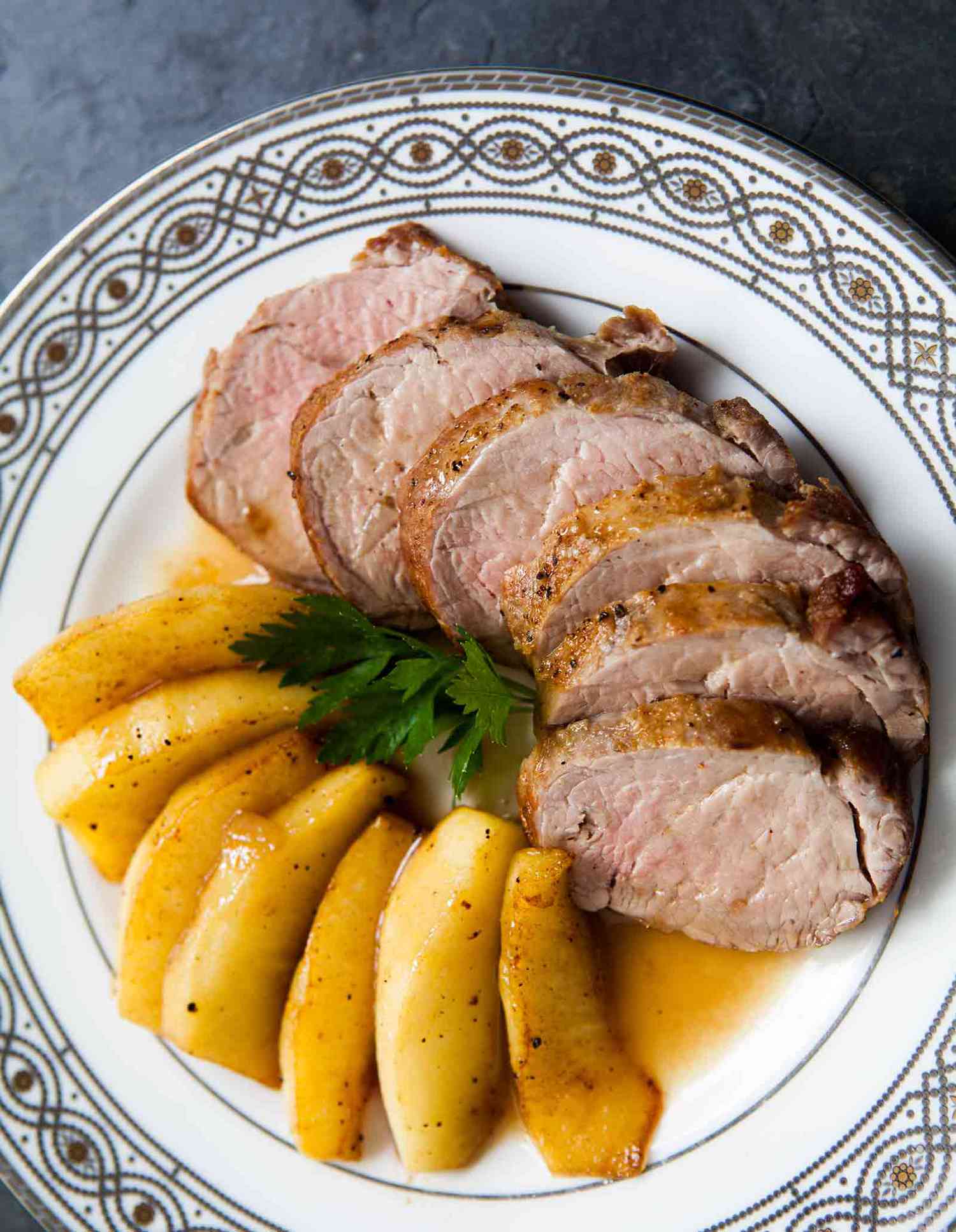 Oven-Roasted Pork Tenderloin with Apple and Sage