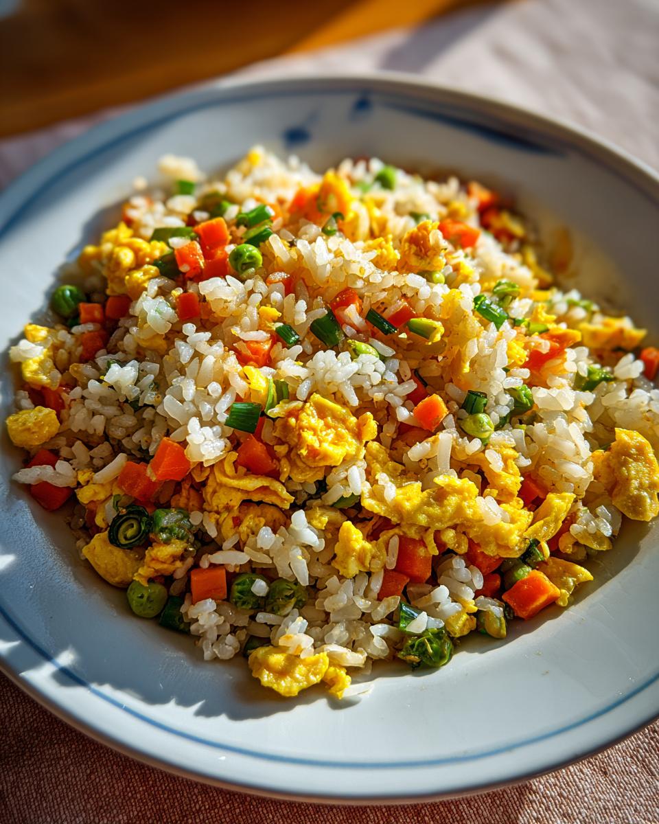 Quick Veggie Fried Rice with Eggs and Peas