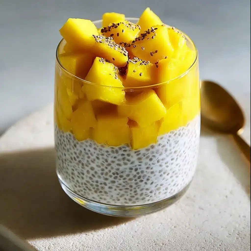 No-Bake Coconut Chia Pudding with Mango Compote
