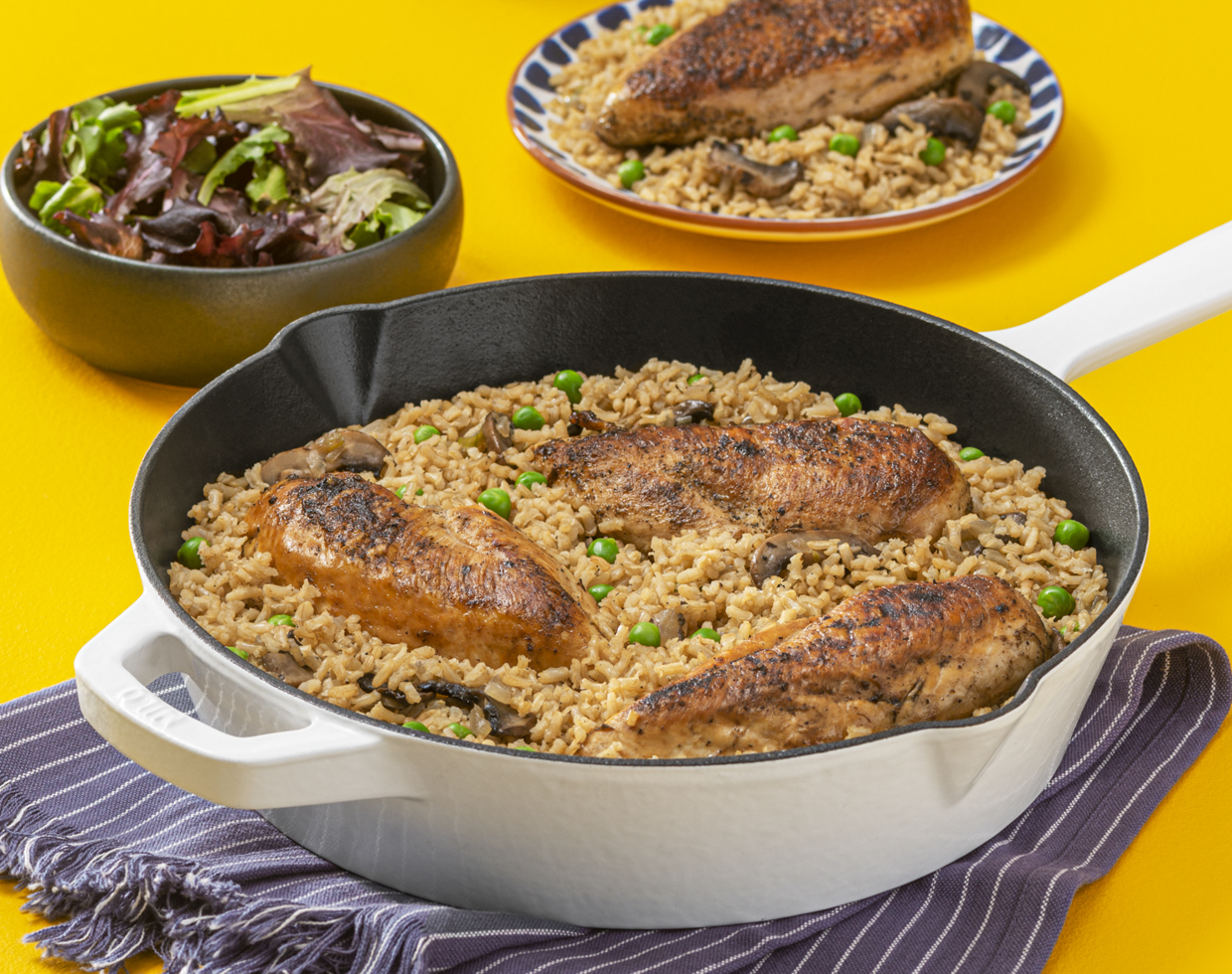 One-Pot Spiced Chicken and Brown Rice Pilaf