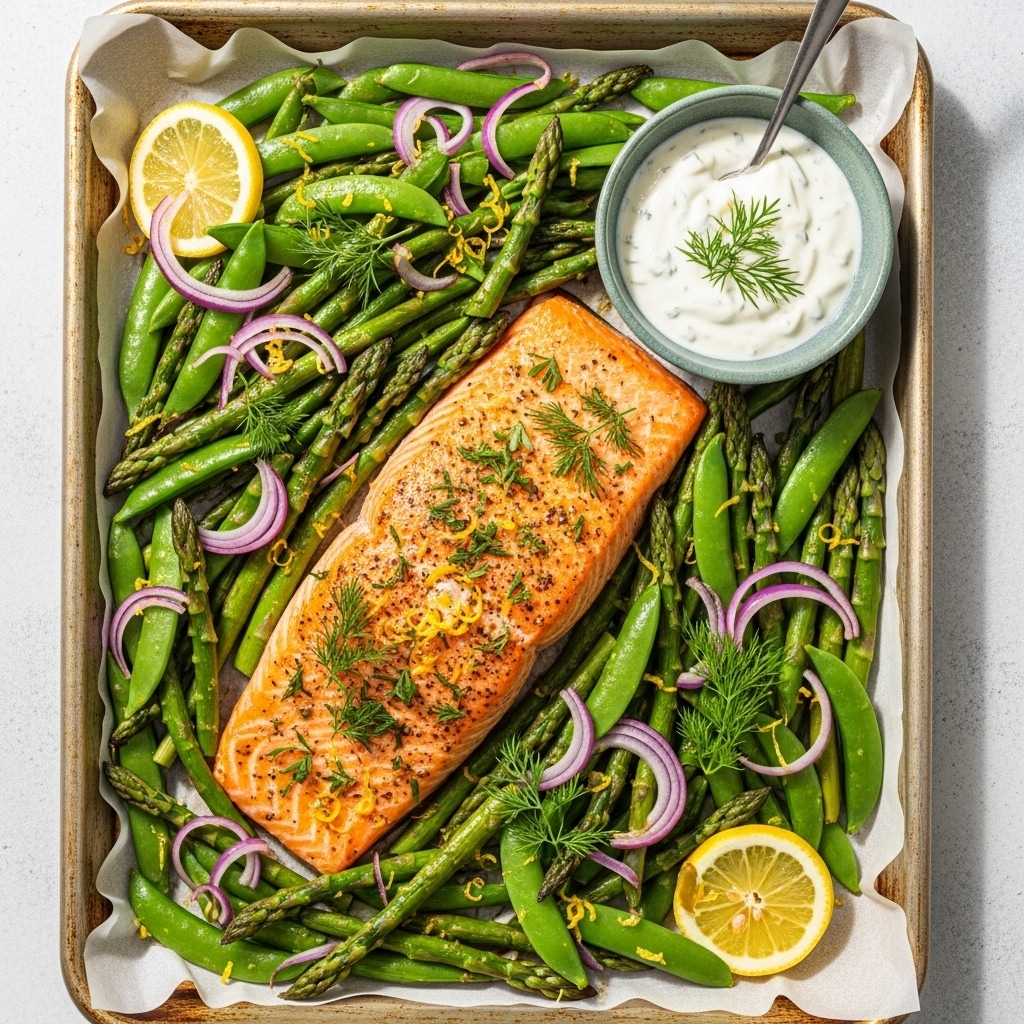 Lemon-Dill Sheet Pan Salmon with Asparagus
