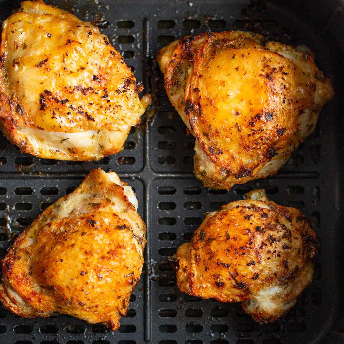 Crispy Parmesan Air Fryer Chicken Thighs