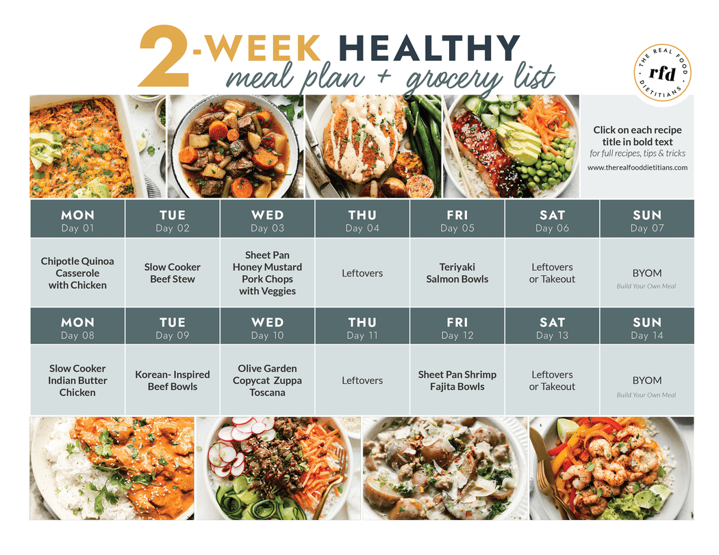 $100 Weekly Grocery Budget Meal Plan: 21 Meals for a Family of 4